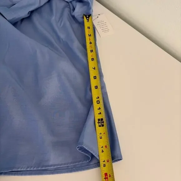 Eloquii Tie Detail Blouse size 18 Boat Neck Long sleeve Ruched Relaxed Minimal - Picture 14 of 14